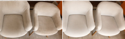 Antes e depois de poltrona